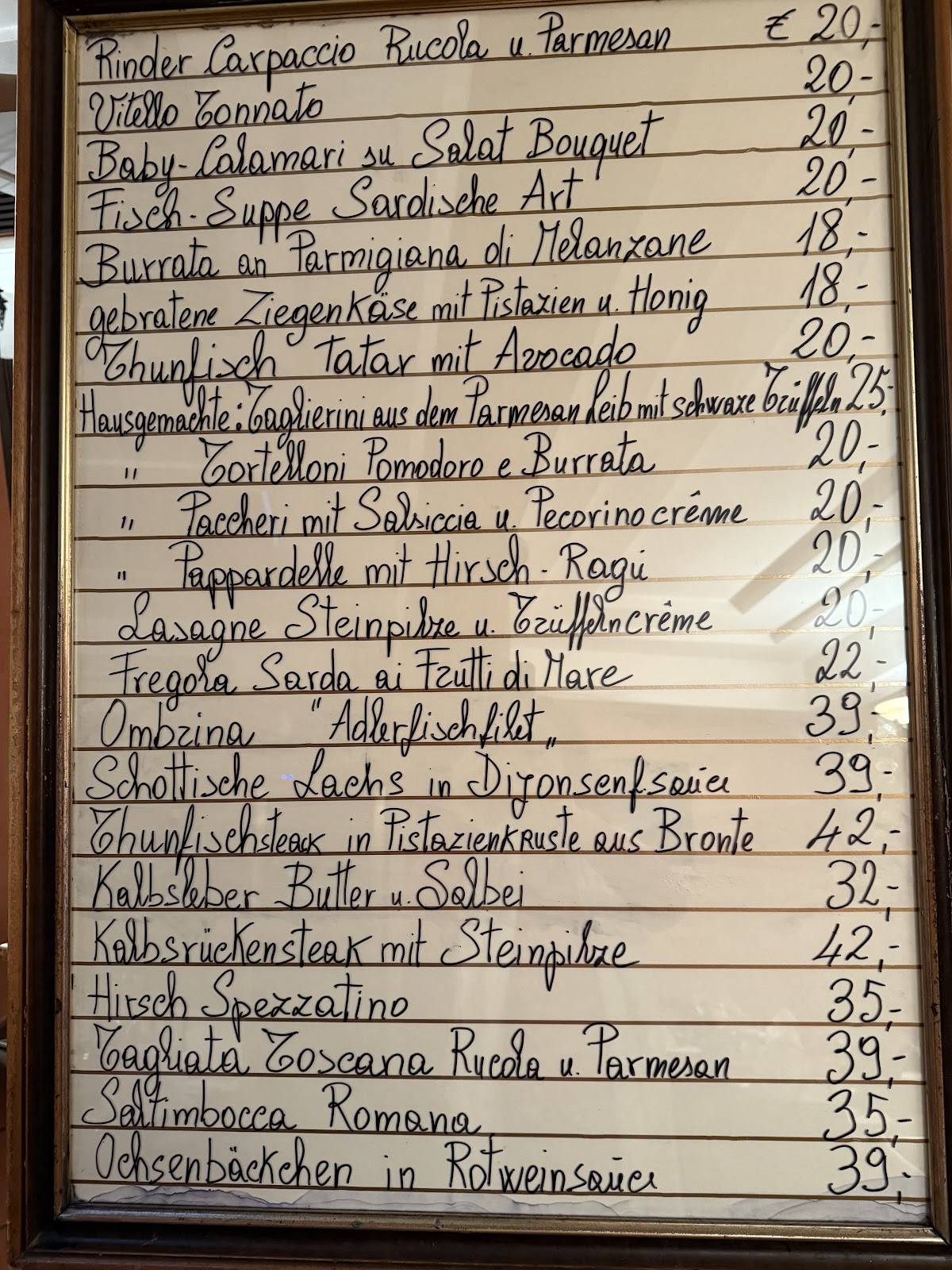 Ristorante Etrusca меню