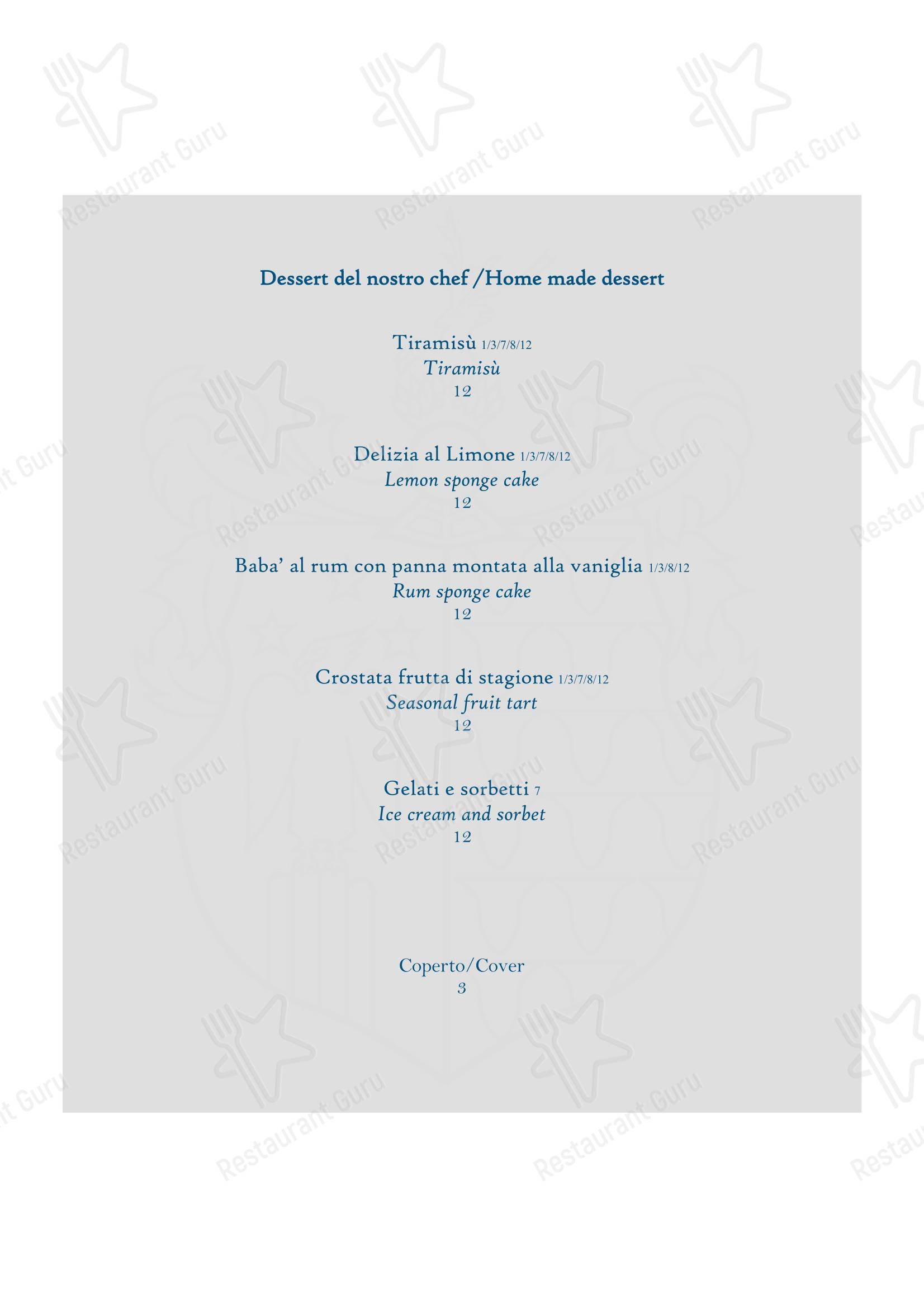 Коктейльная карта ресторана Ristorante L'Antica Cartiera