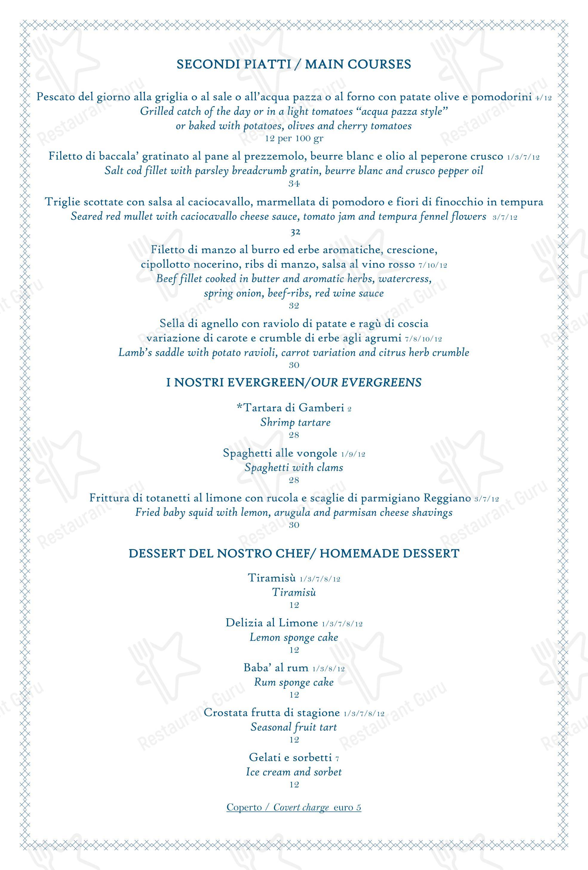 Меню Ristorante L'Antica Cartiera - еда и напитки
