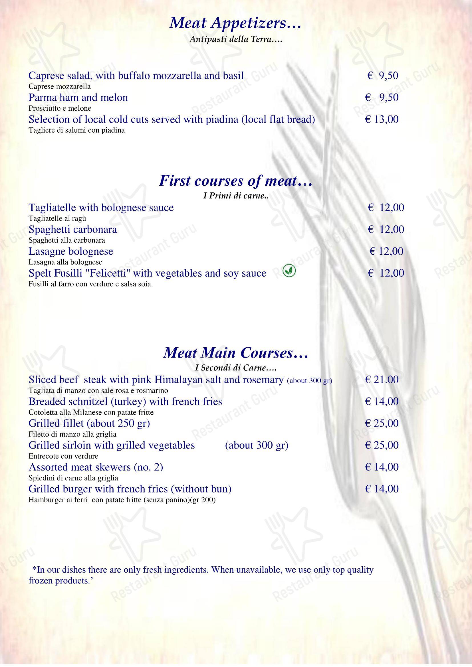 Меню кафе Ristorante Pizzeria Altamarea - Детское