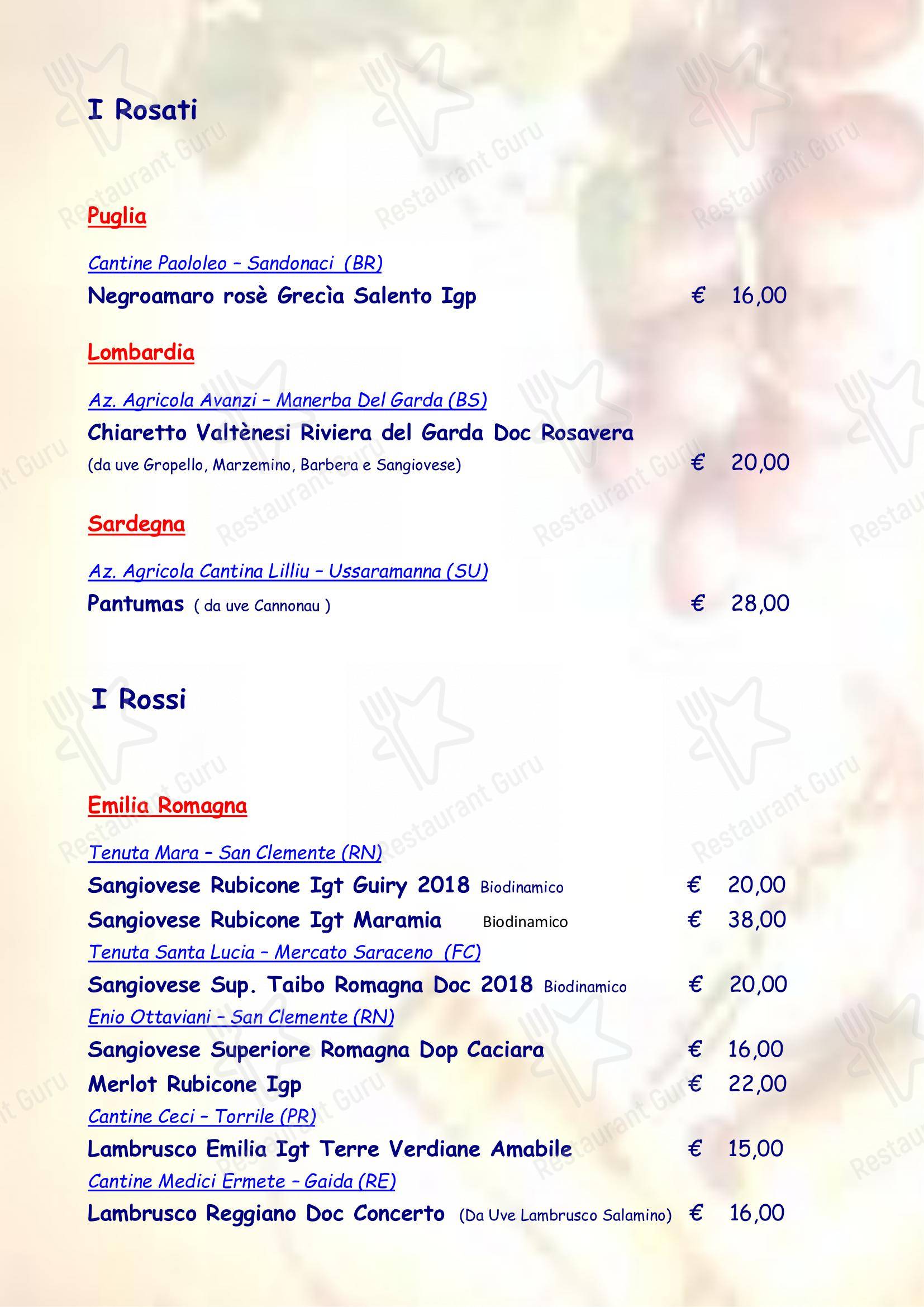 Коктейльная карта кафе Ristorante Pizzeria Altamarea в Торре Педрере