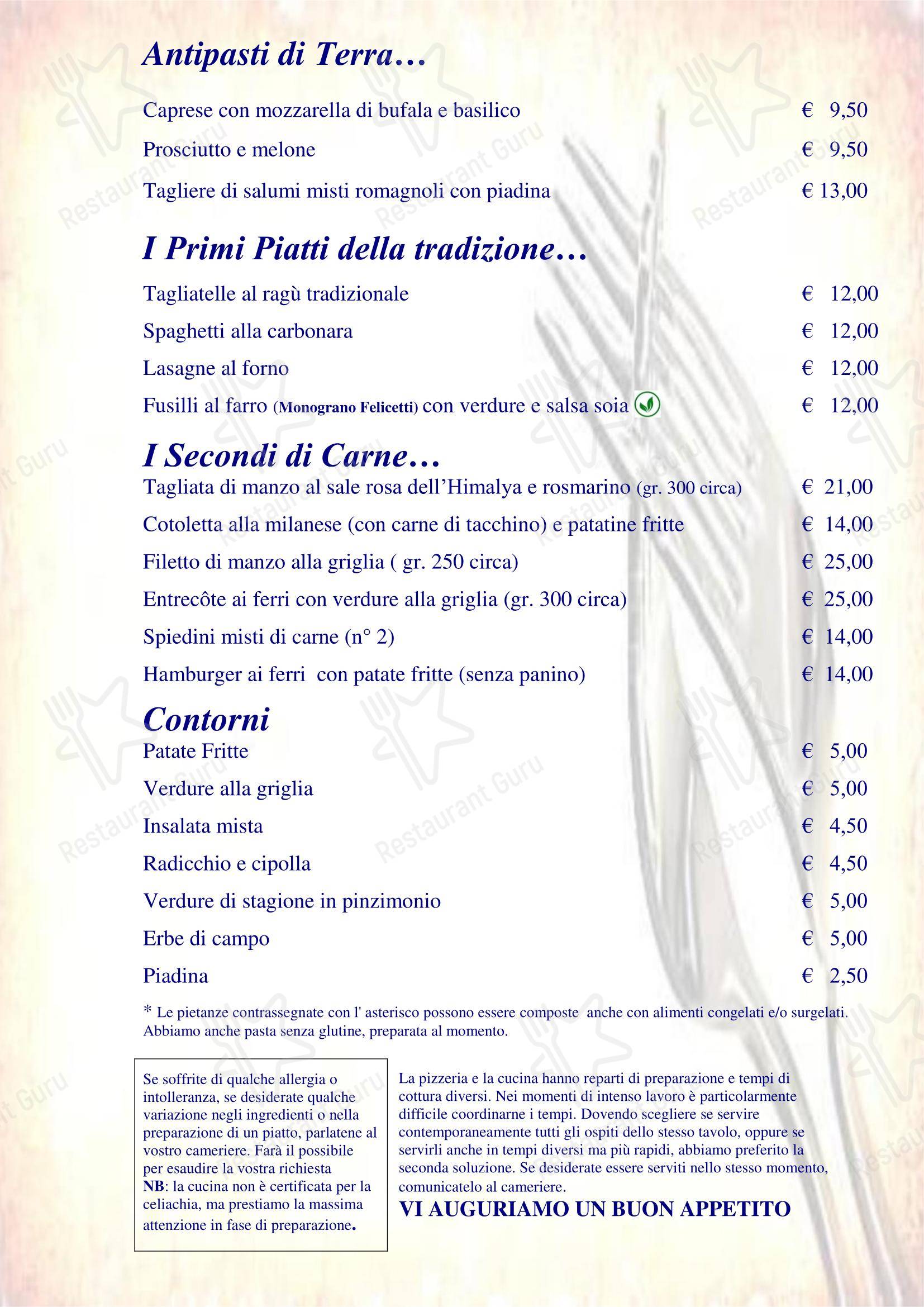 Ristorante Pizzeria Altamarea в Торре Педрере - 菜单