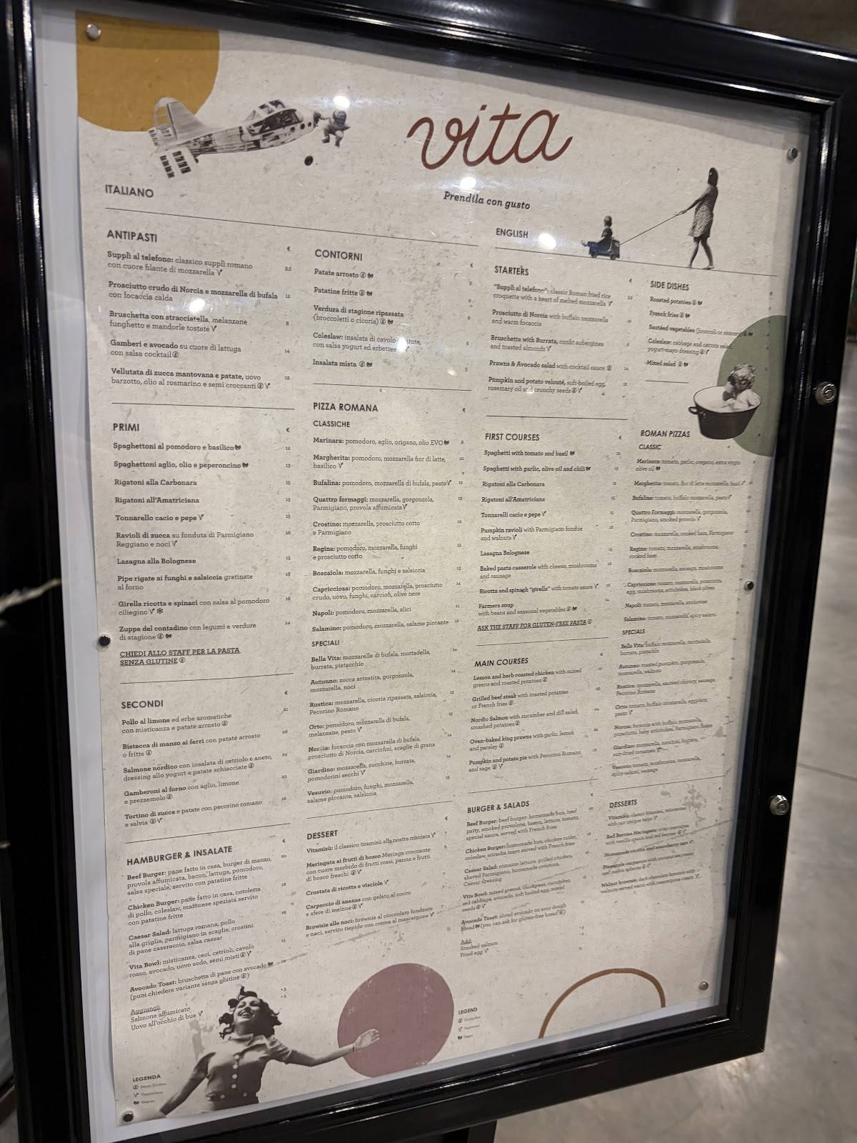 Ristorante Vita меню