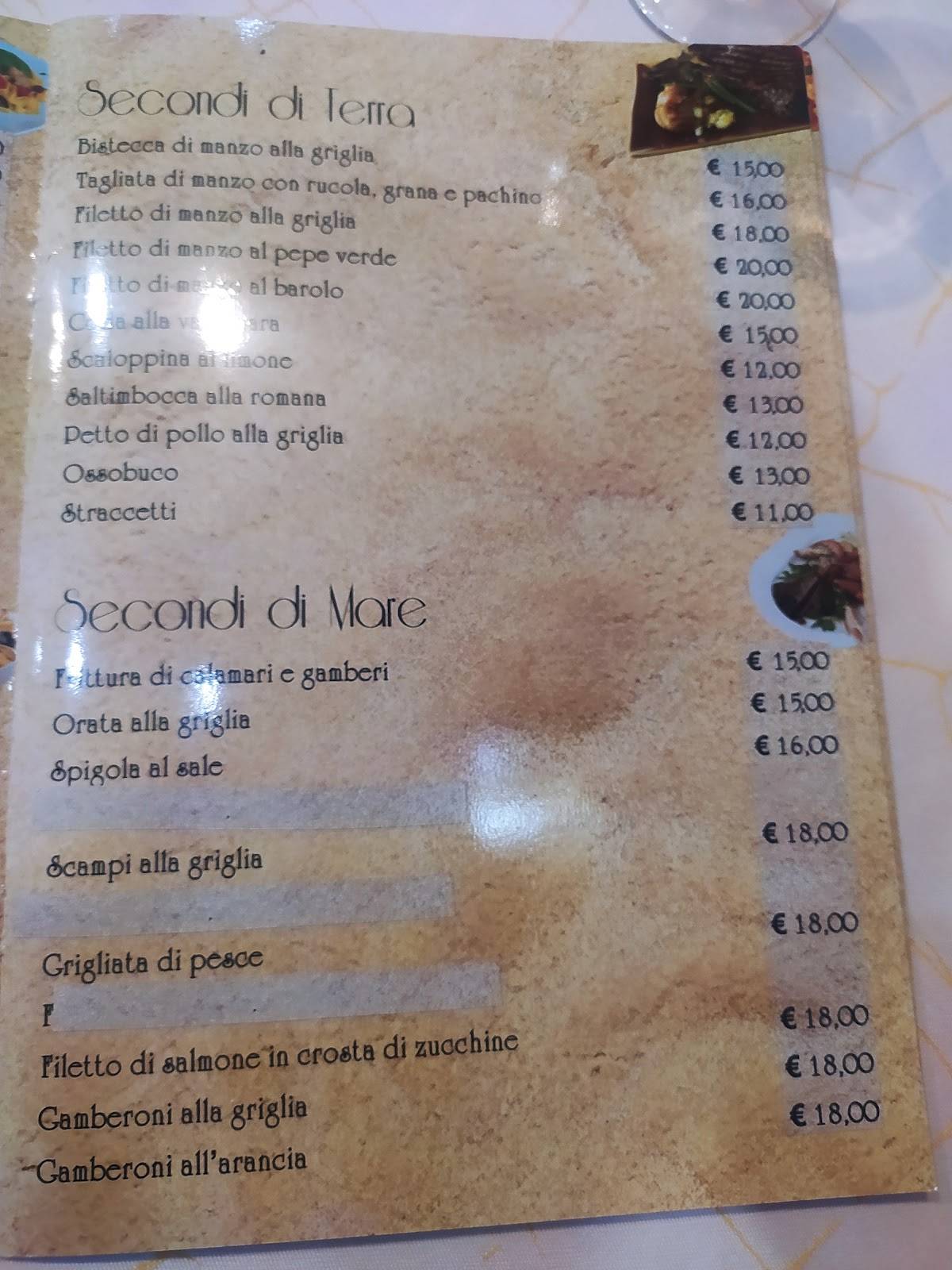 Ristorante tito меню