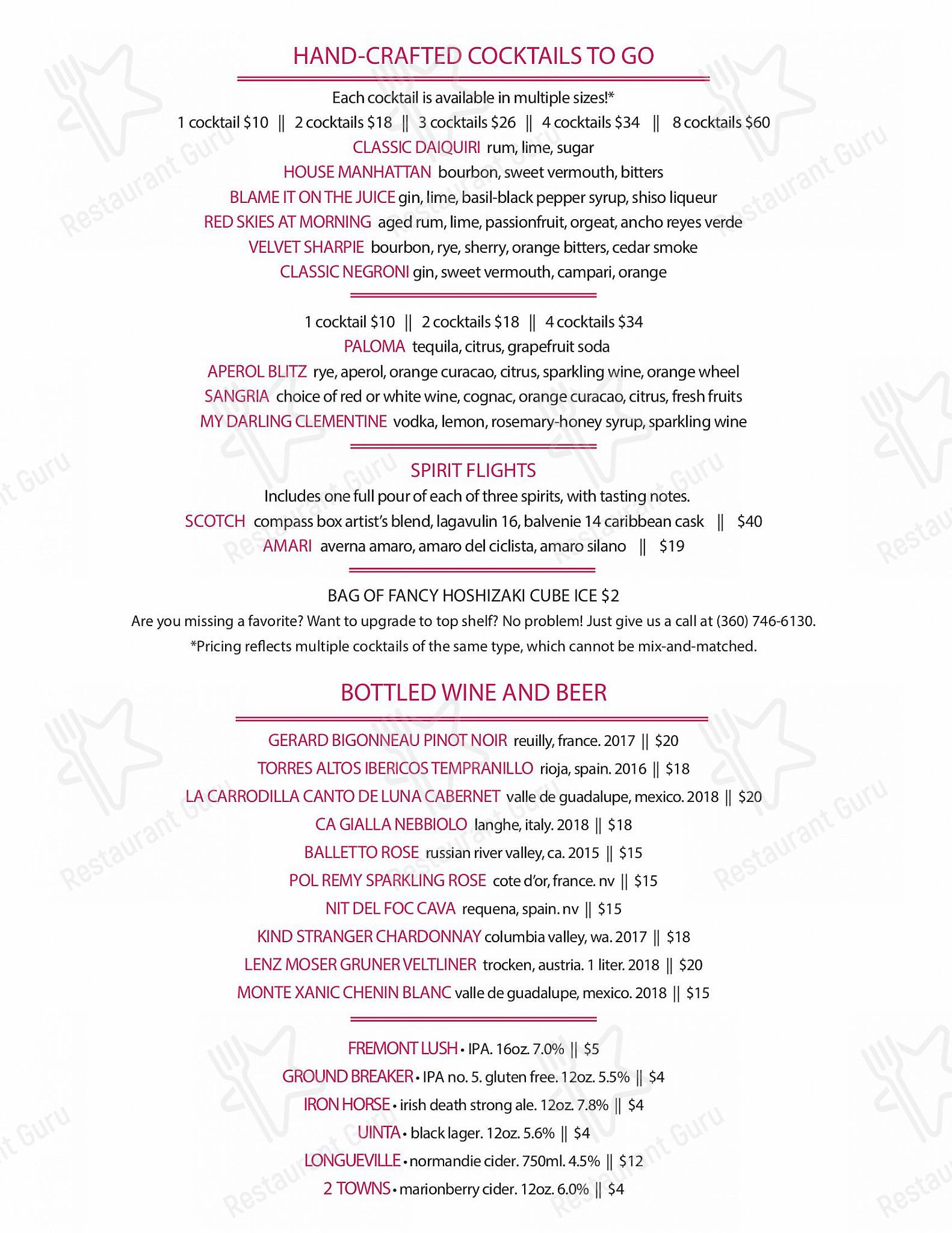 Christmas Menu паба и бара Rock and Rye Oyster House в Беллингхеме