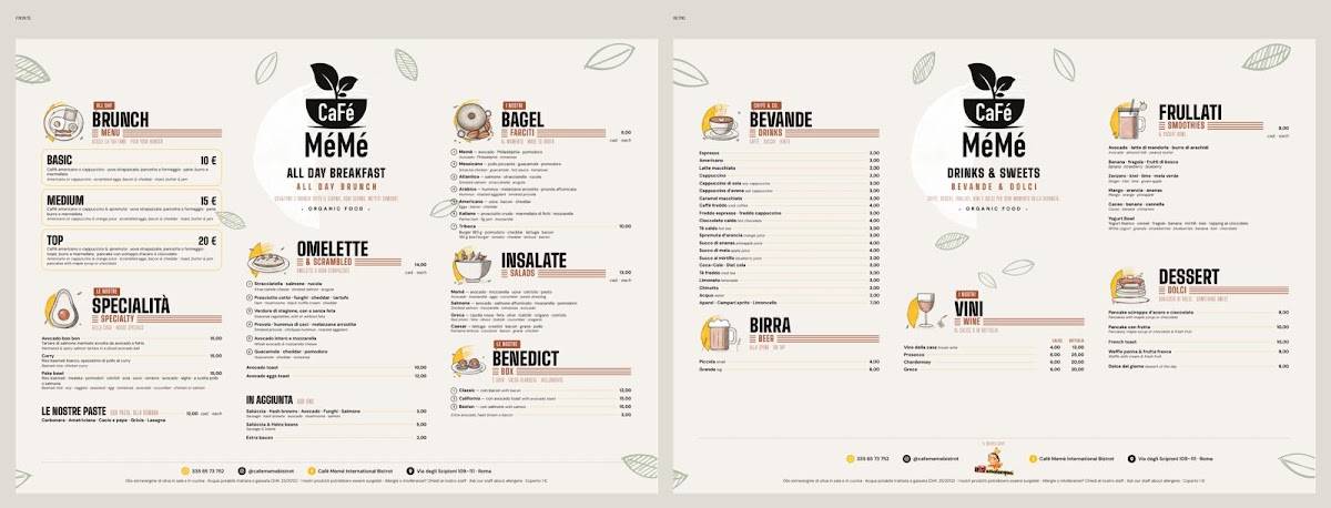 Café Mémé bistrot меню