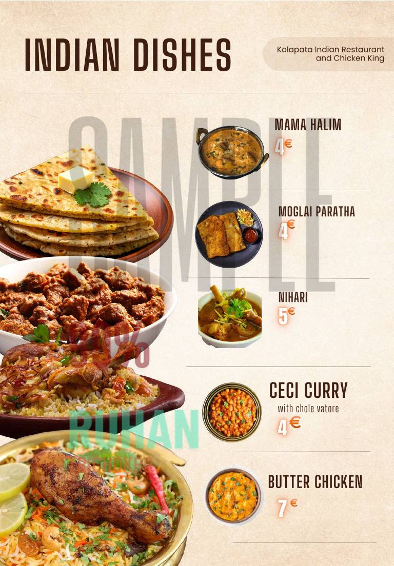 Kolapata Indian Restaurant and Chicken King меню