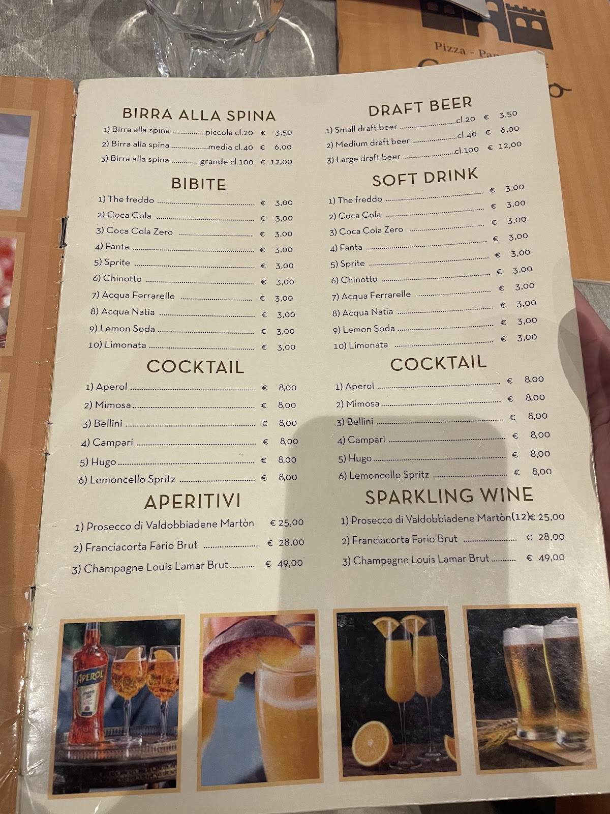 Ristorante Pizzeria Castello меню