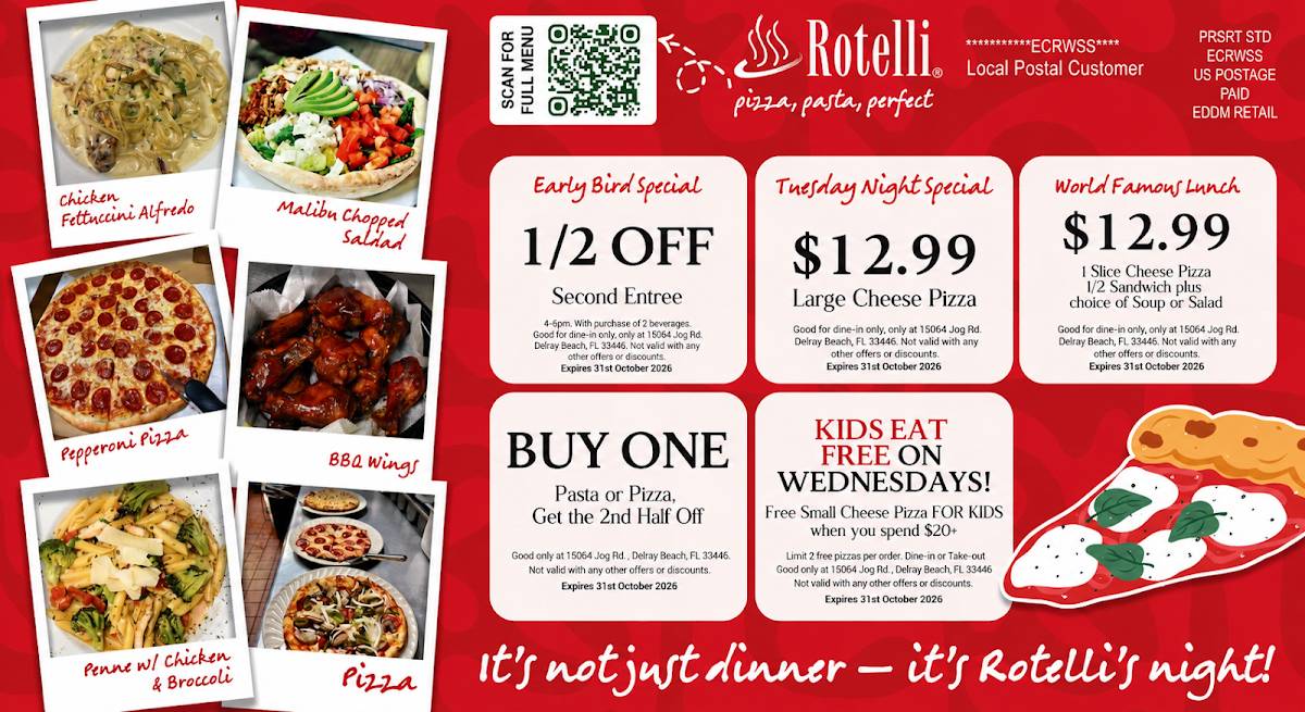 Rotelli Pizza & Pasta меню
