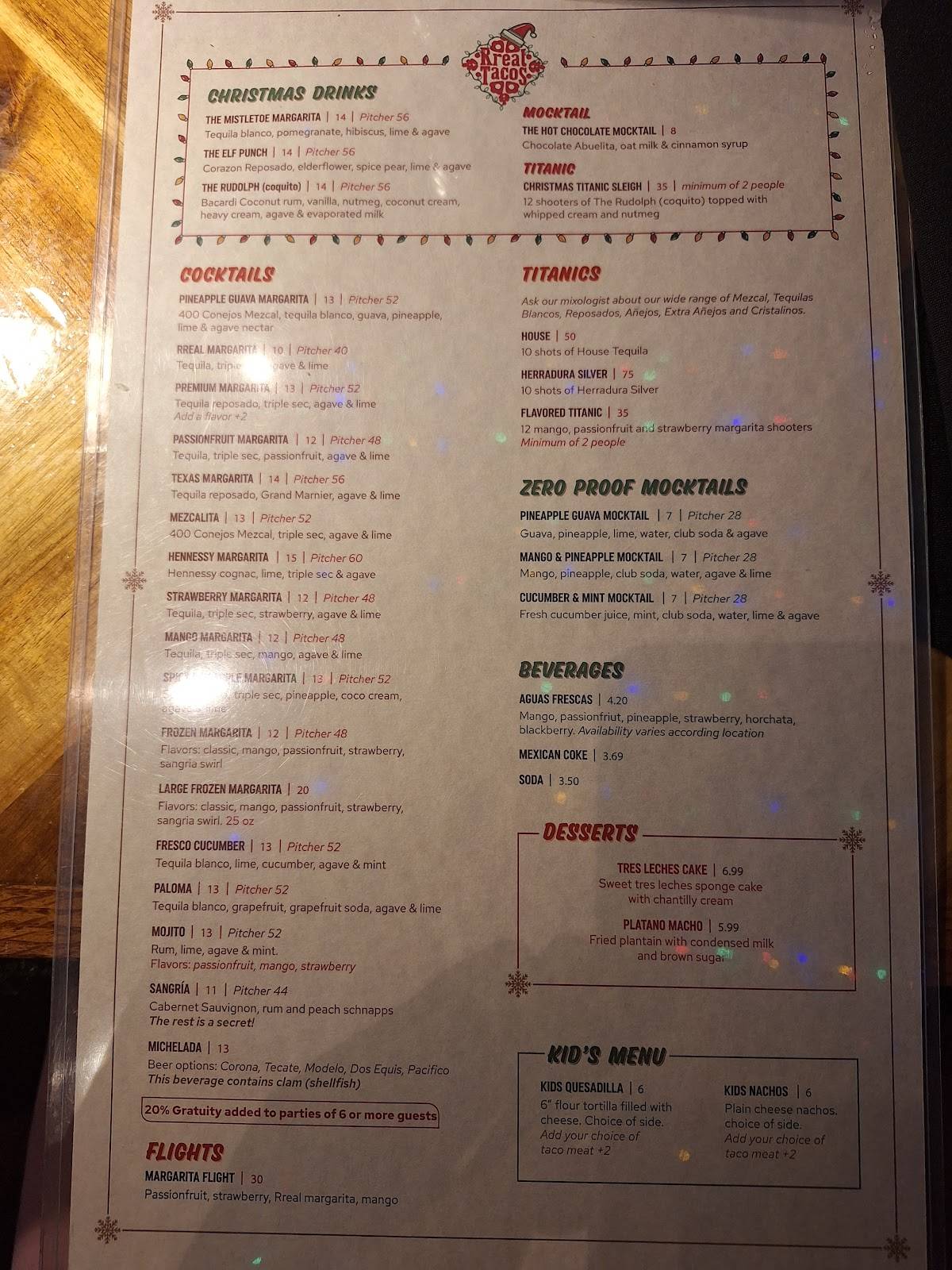 Rreal Tacos - Decatur меню