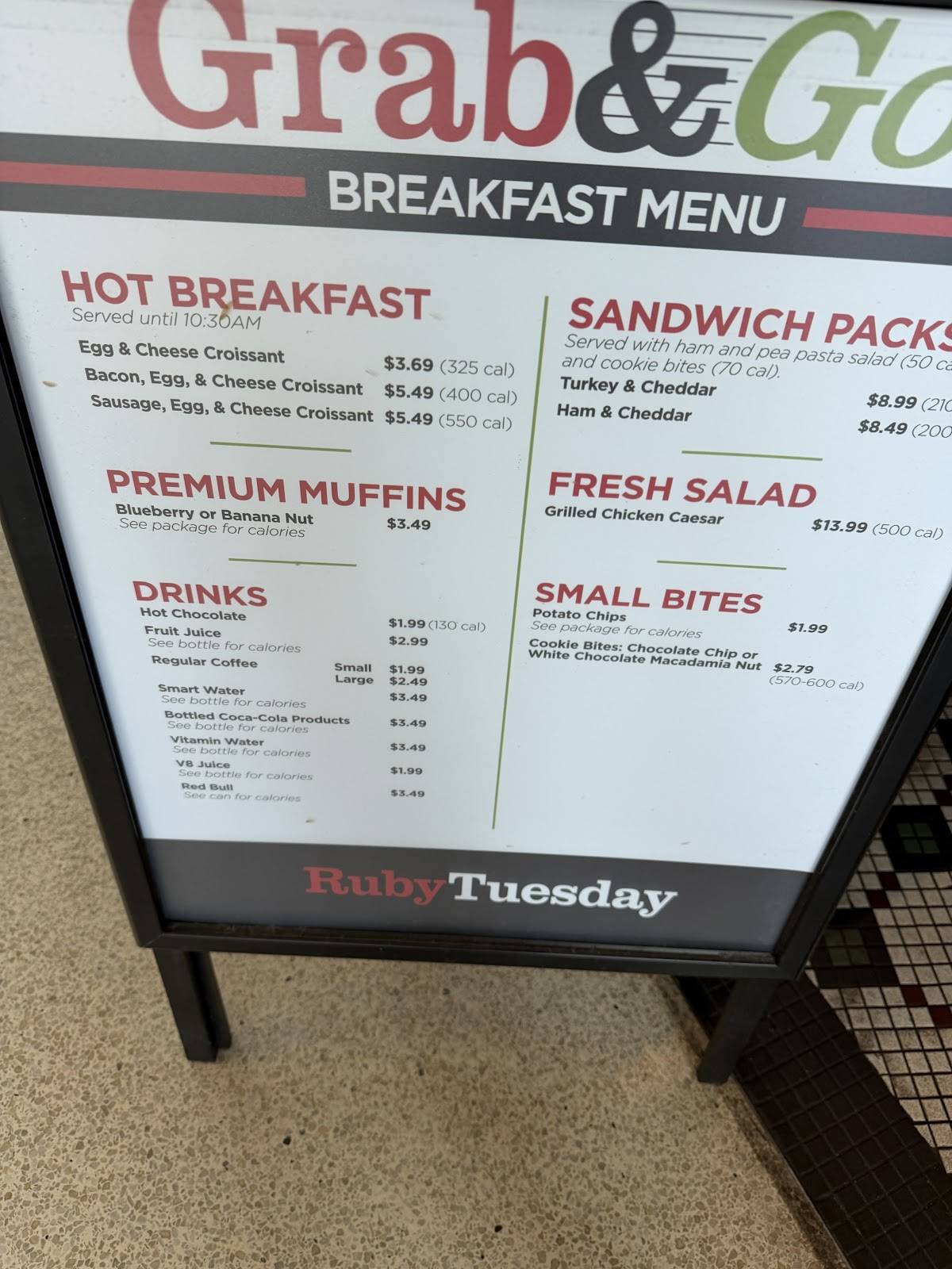 Ruby Tuesday меню