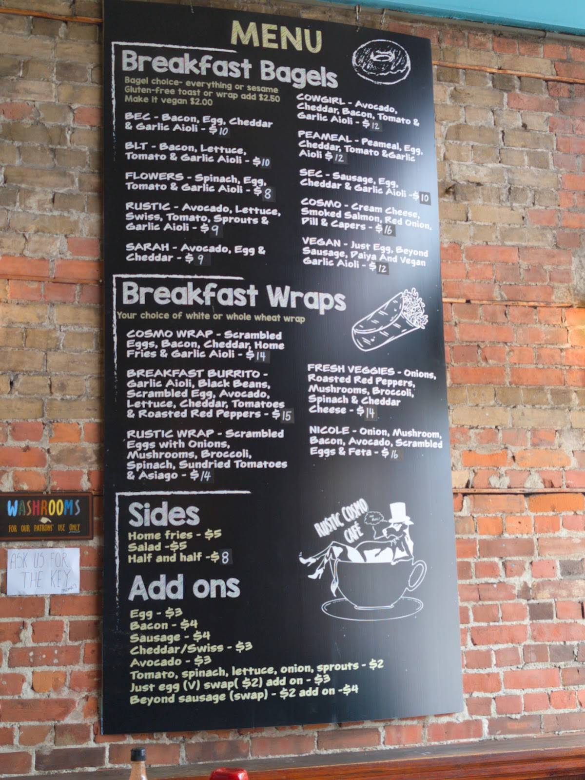 Rustic Cosmo Cafe меню