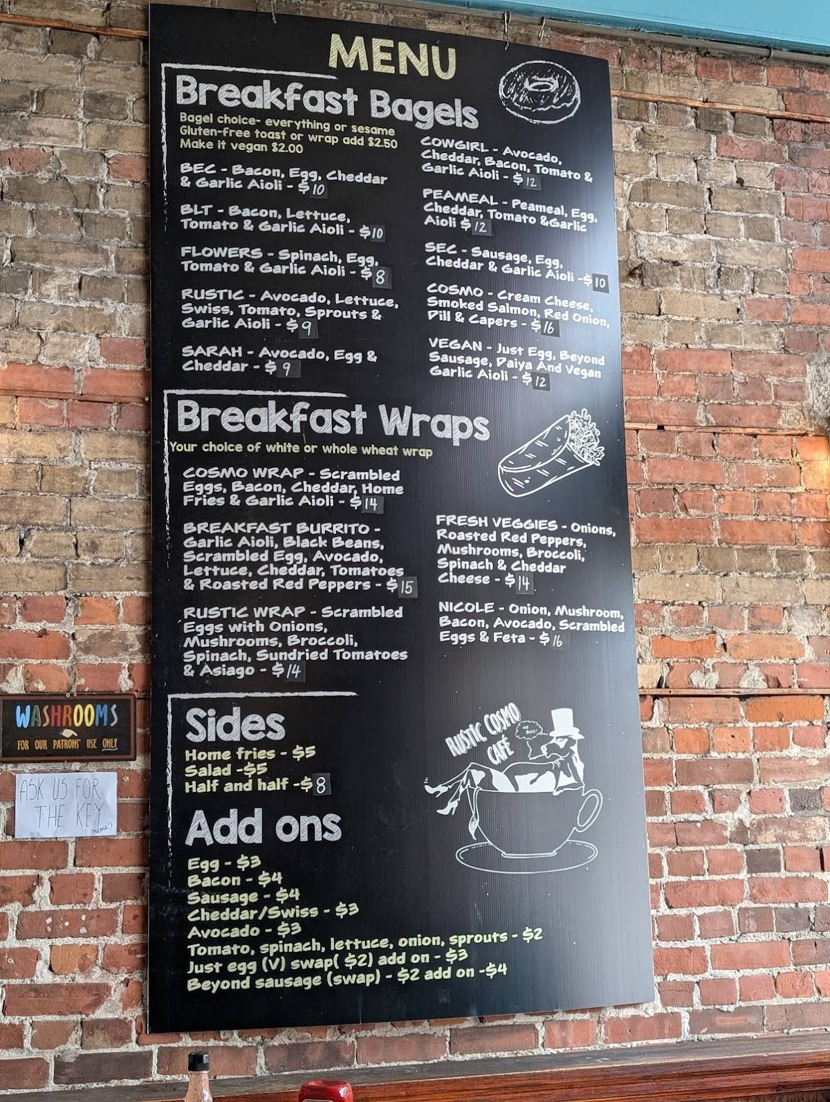 Rustic Cosmo Cafe меню
