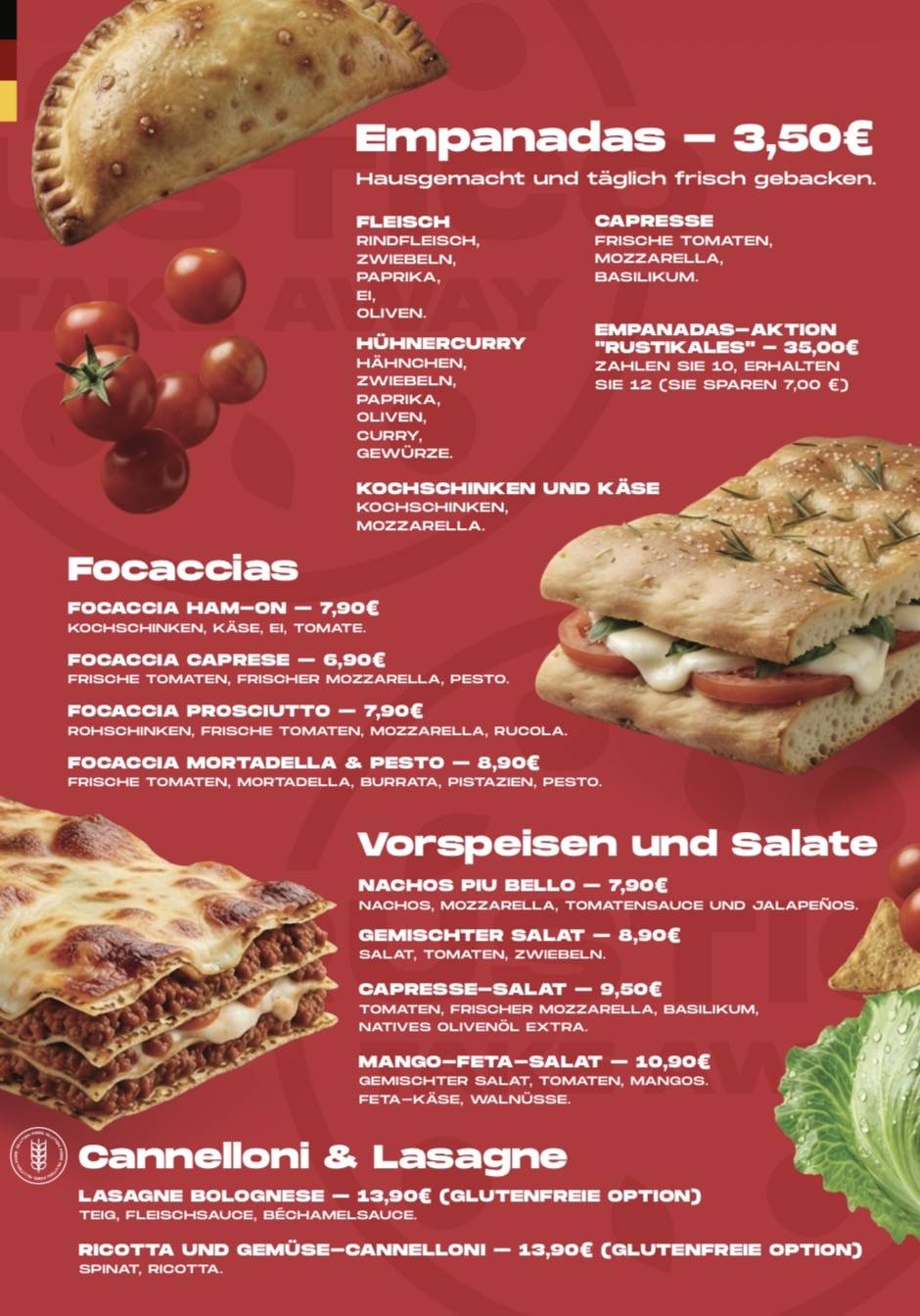 Rustico Italian Restaurant / Takeaway меню