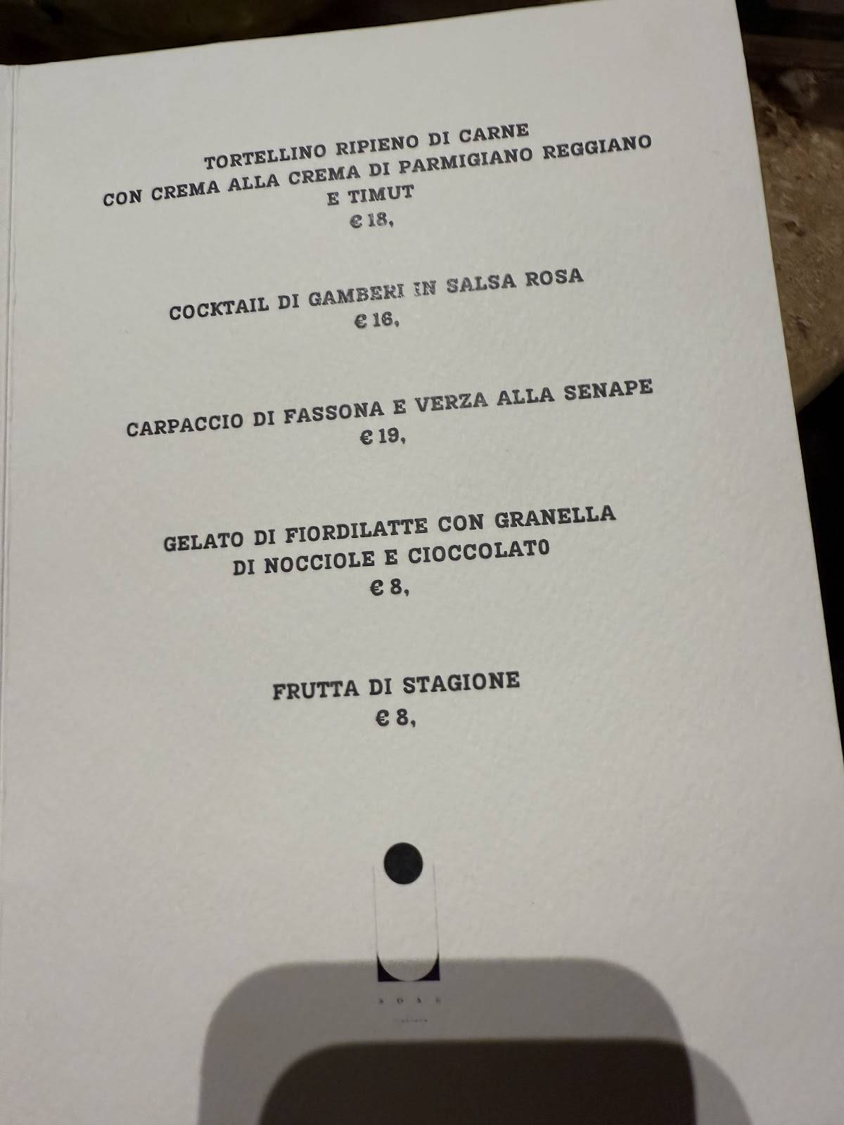 SONG RICCIONE меню