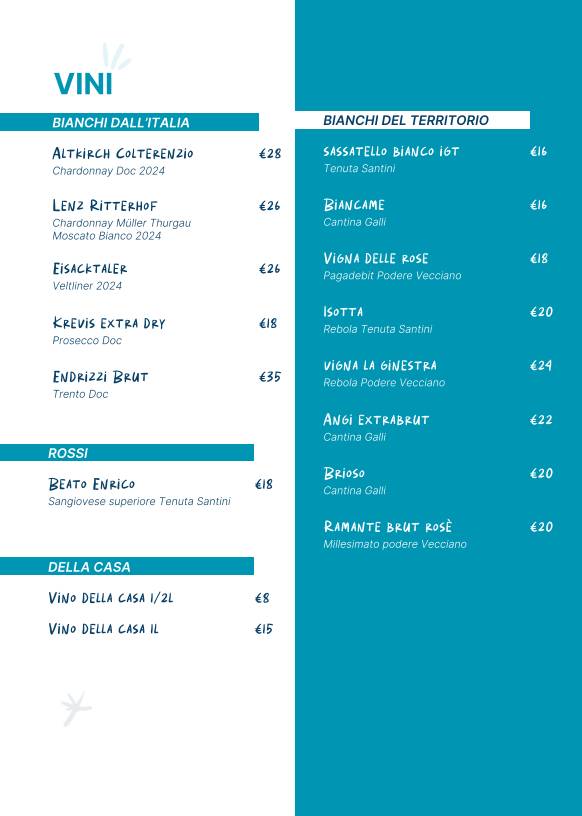 Sabbia Bianca Rimini Ristorante меню