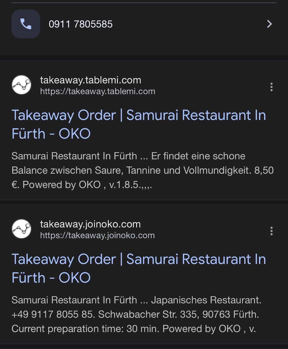 Samurai Restaurant in Fürth меню
