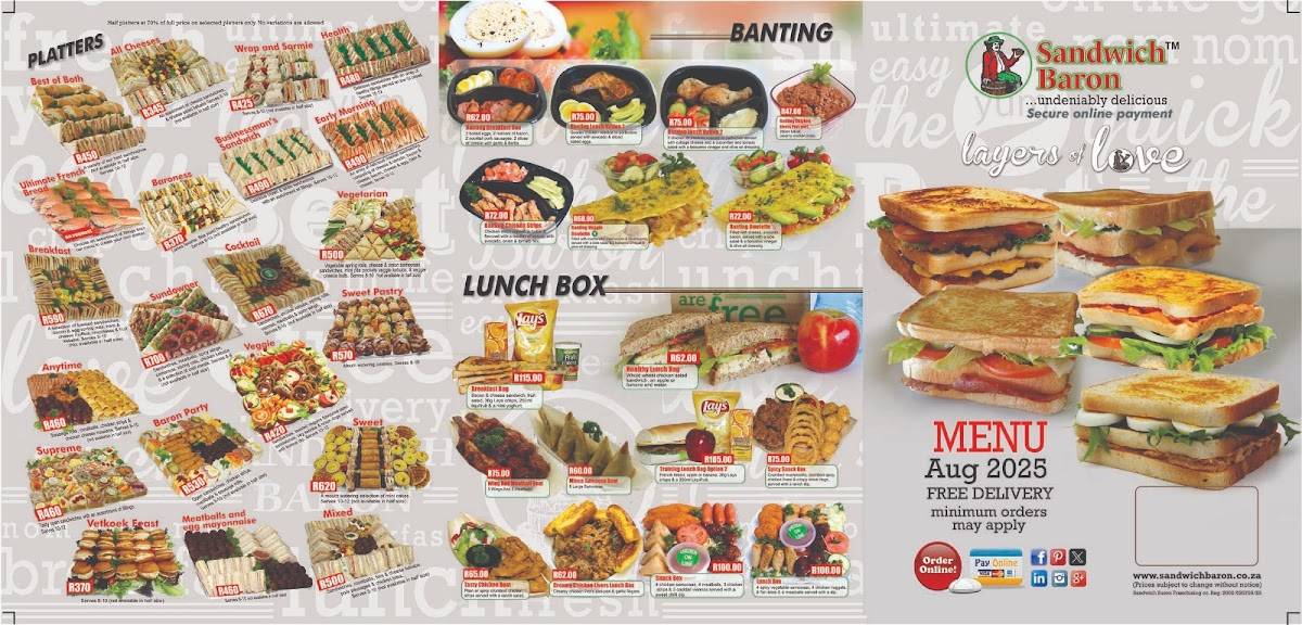 Sandwich Baron Rustenburg меню