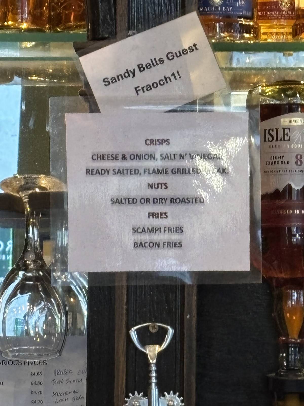 Sandy Bell's меню