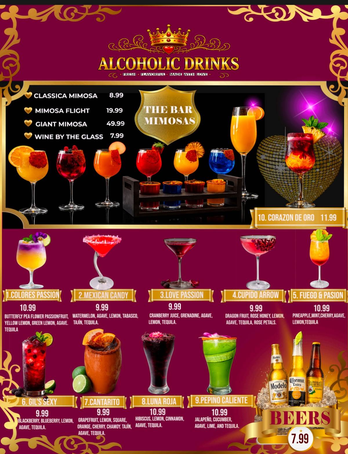 Colores Café меню