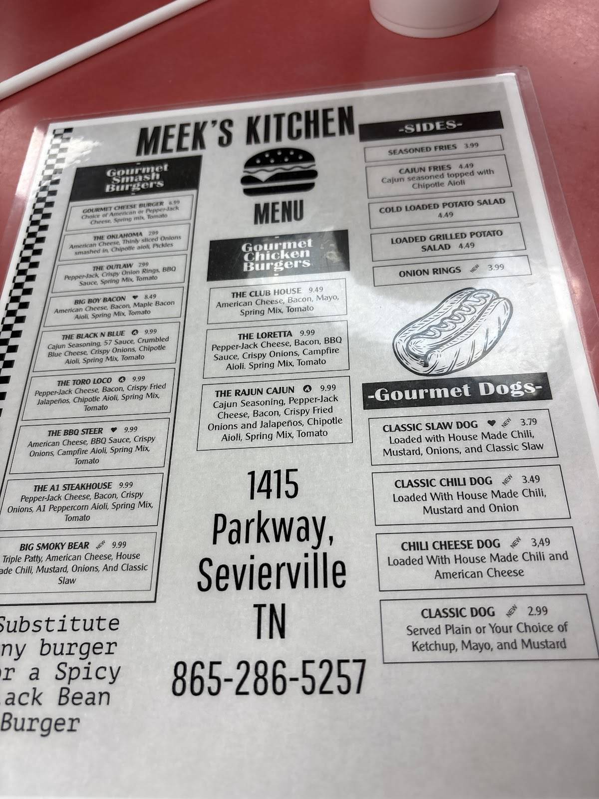 Meek’s Kitchen меню