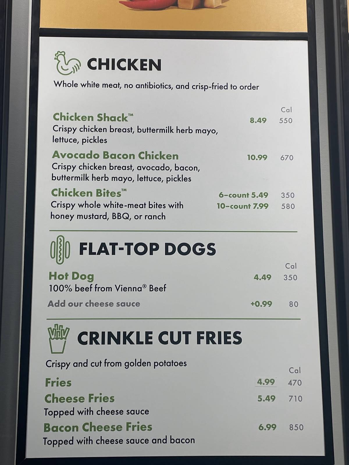Shake Shack Novi меню