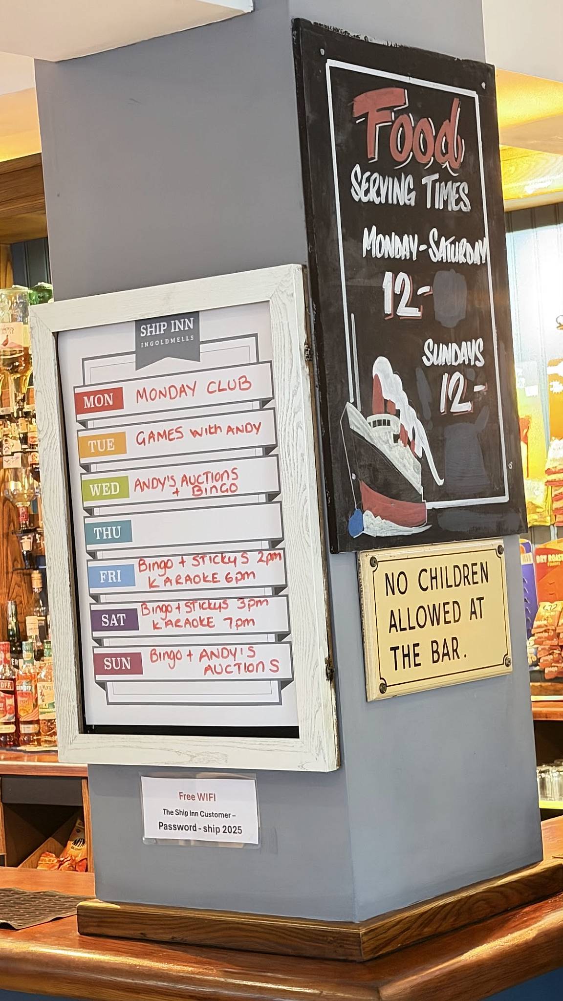 Ship Inn меню