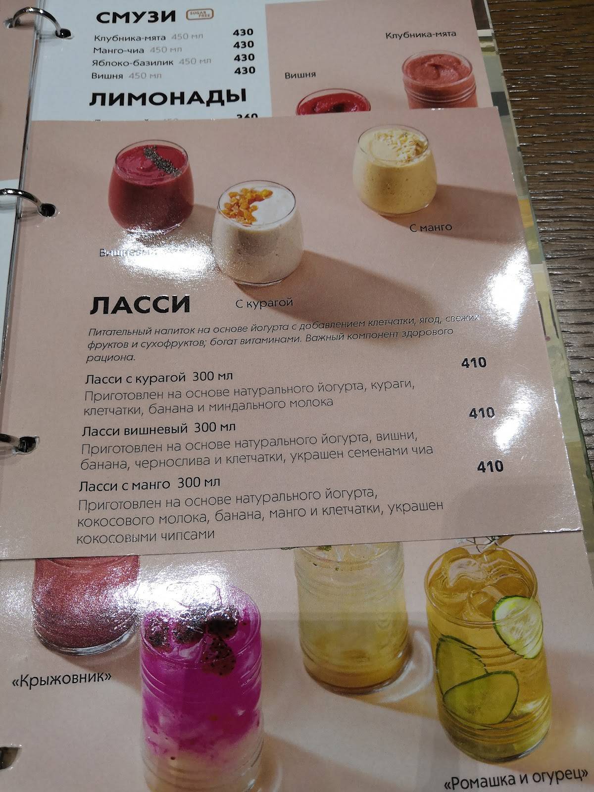 Шоколадница меню