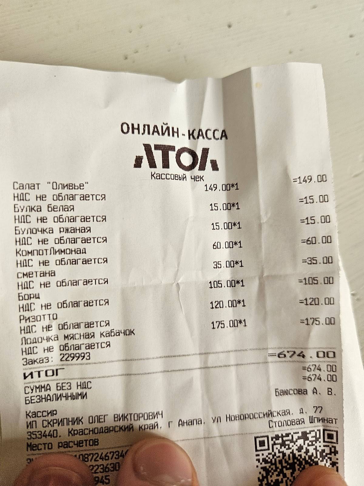 Столовая Шпинат меню