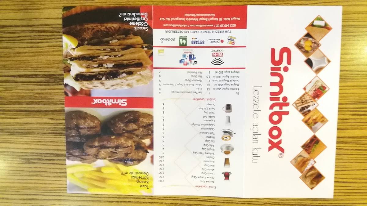 Simitbox меню