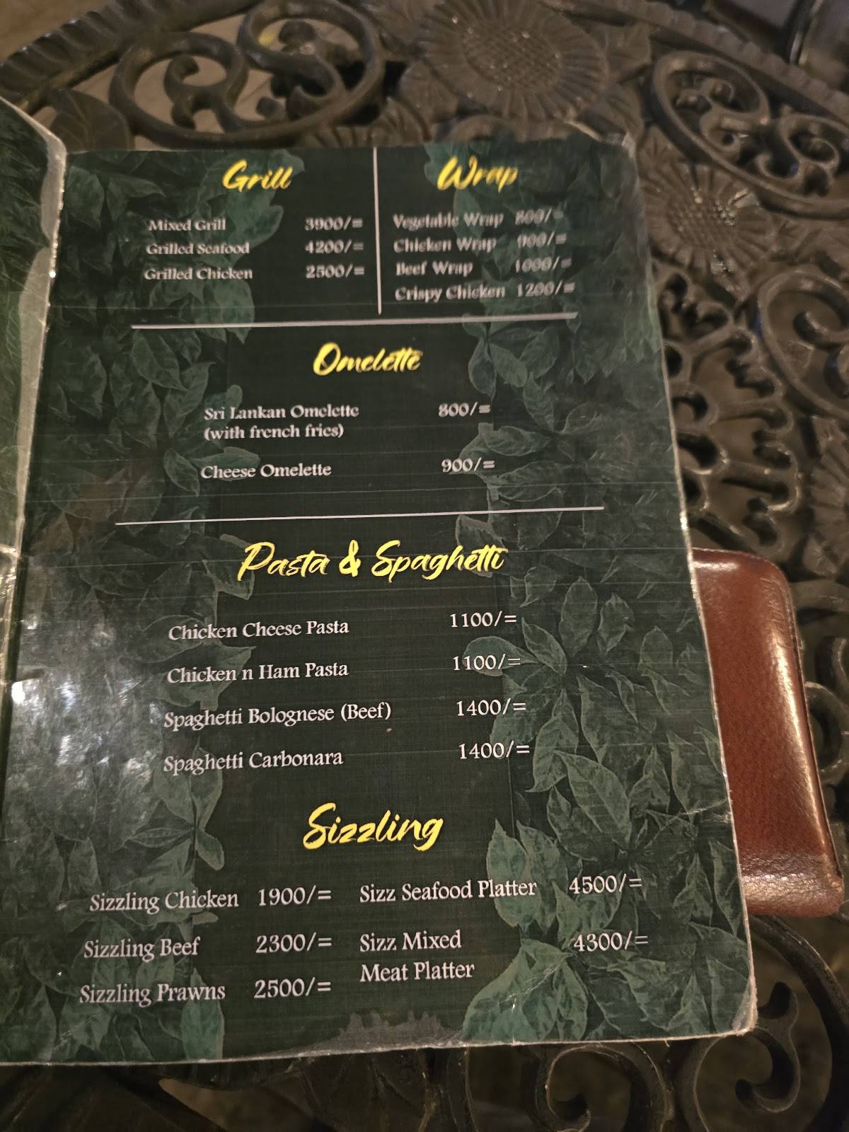 Six8one Restaurant & Pub - Kandy меню