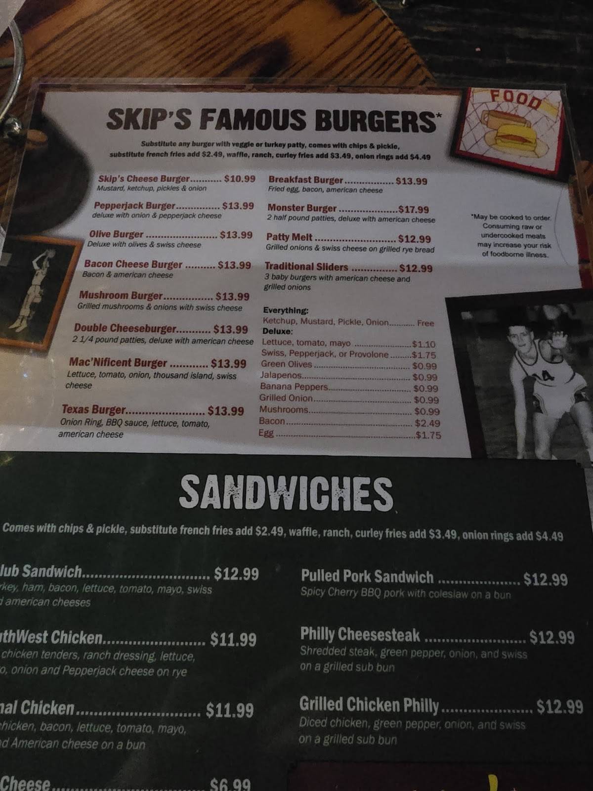 Skip's Come Back Inn меню