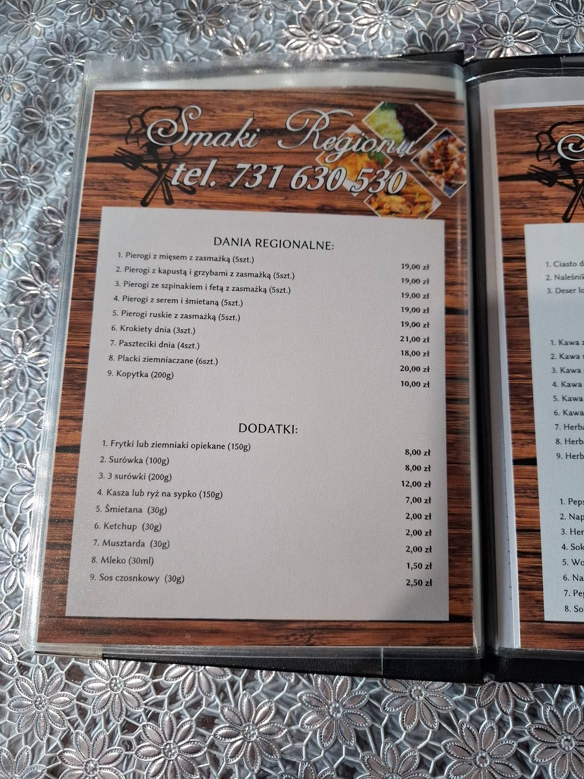 Smaki Regionu Rzekuń меню
