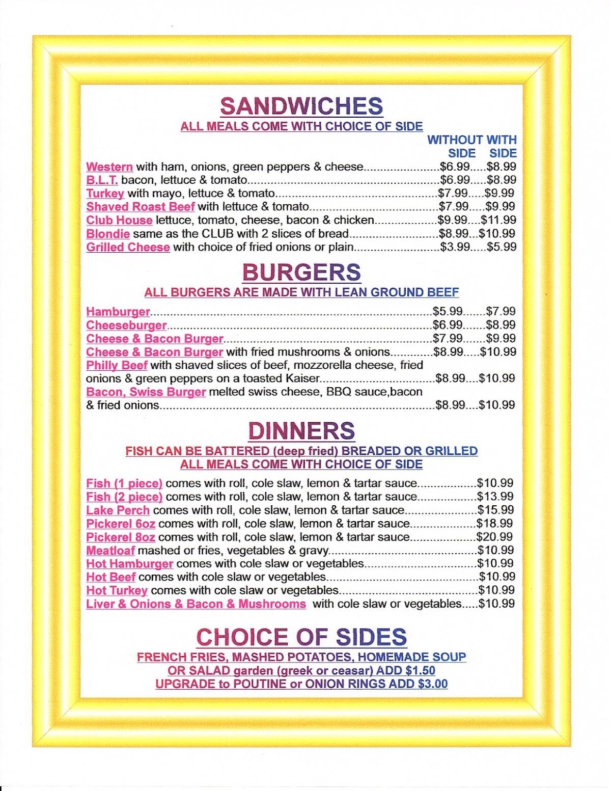 Small Dimensions Fish & Chips & More меню