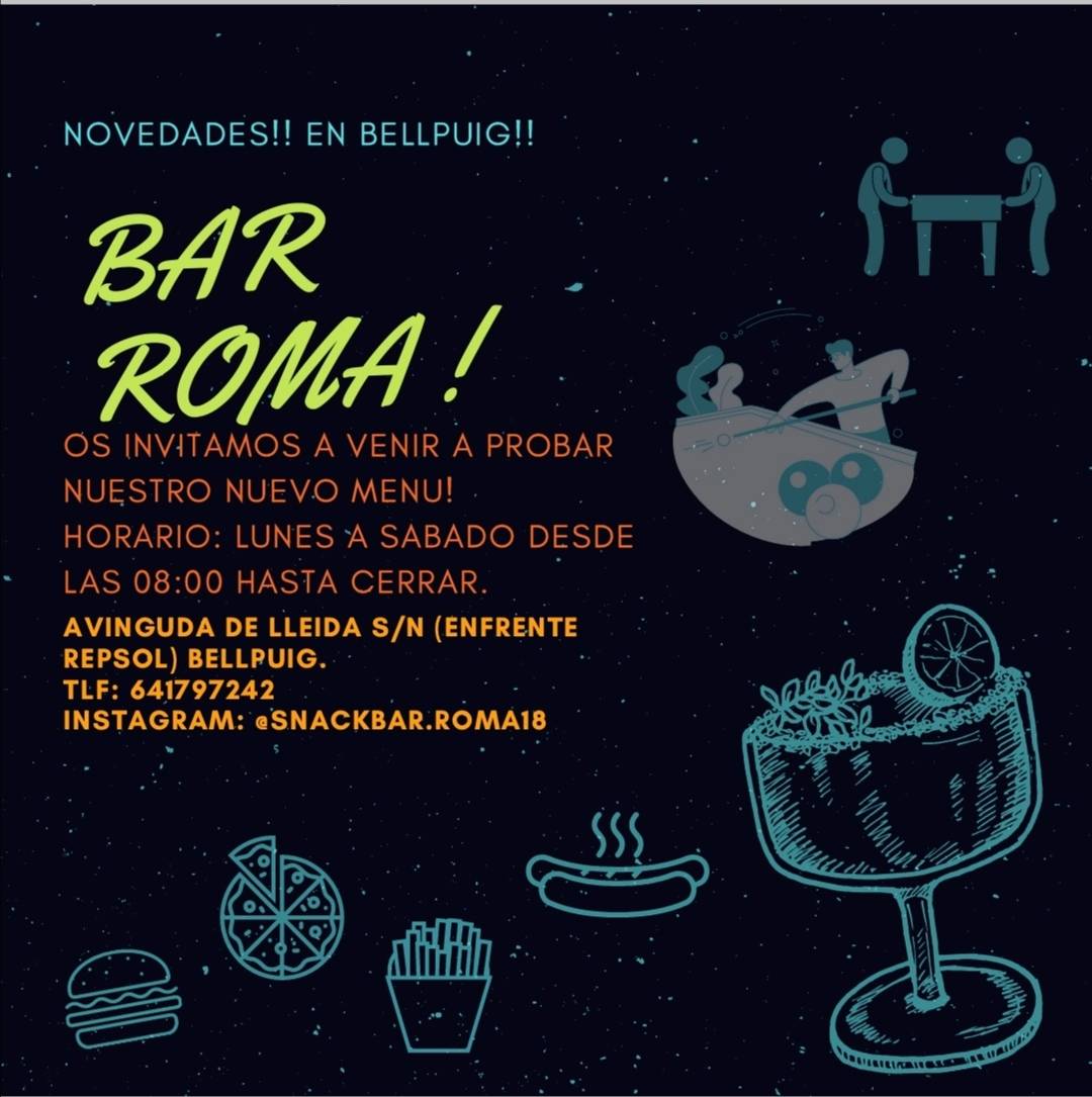 Snack bar roma меню