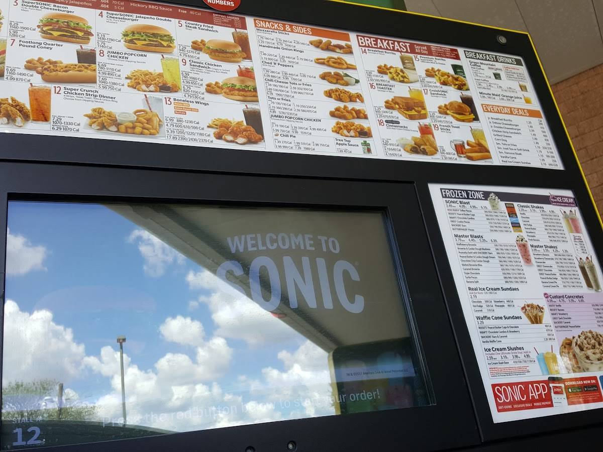 Sonic Drive-In меню