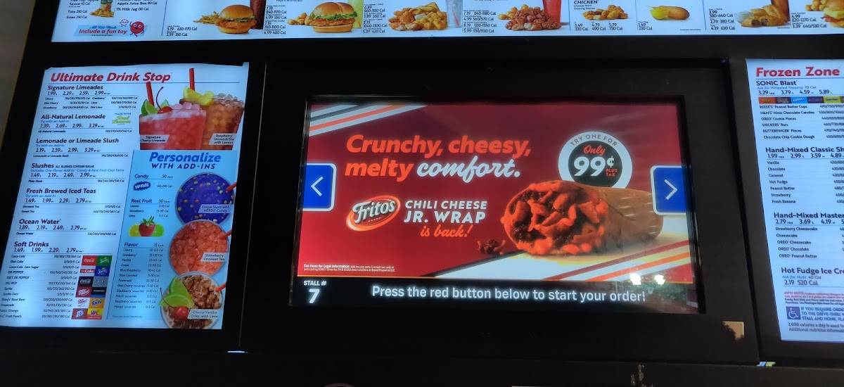 Sonic Drive-In меню