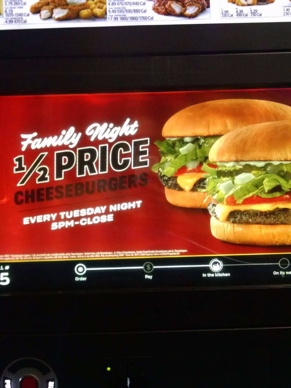 Sonic Drive-In меню