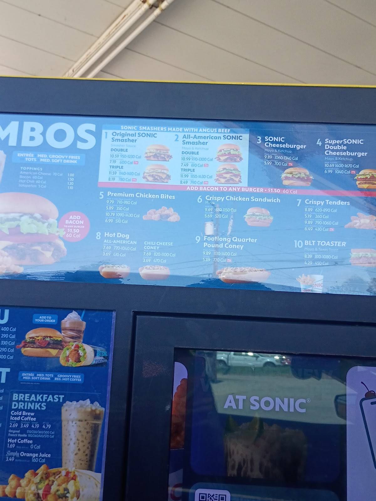 Sonic Drive-In меню