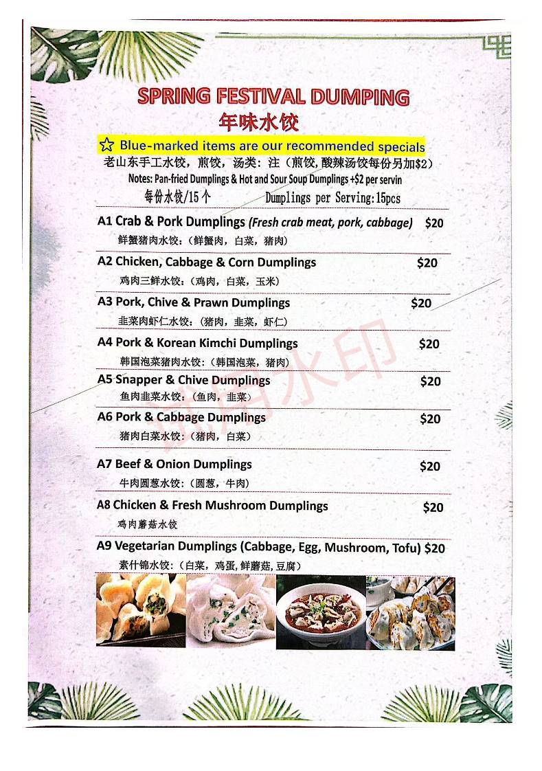 Spring Festival Dumpling меню