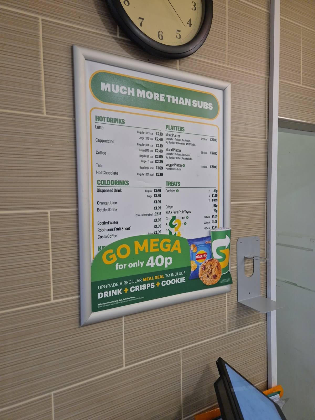 Subway меню