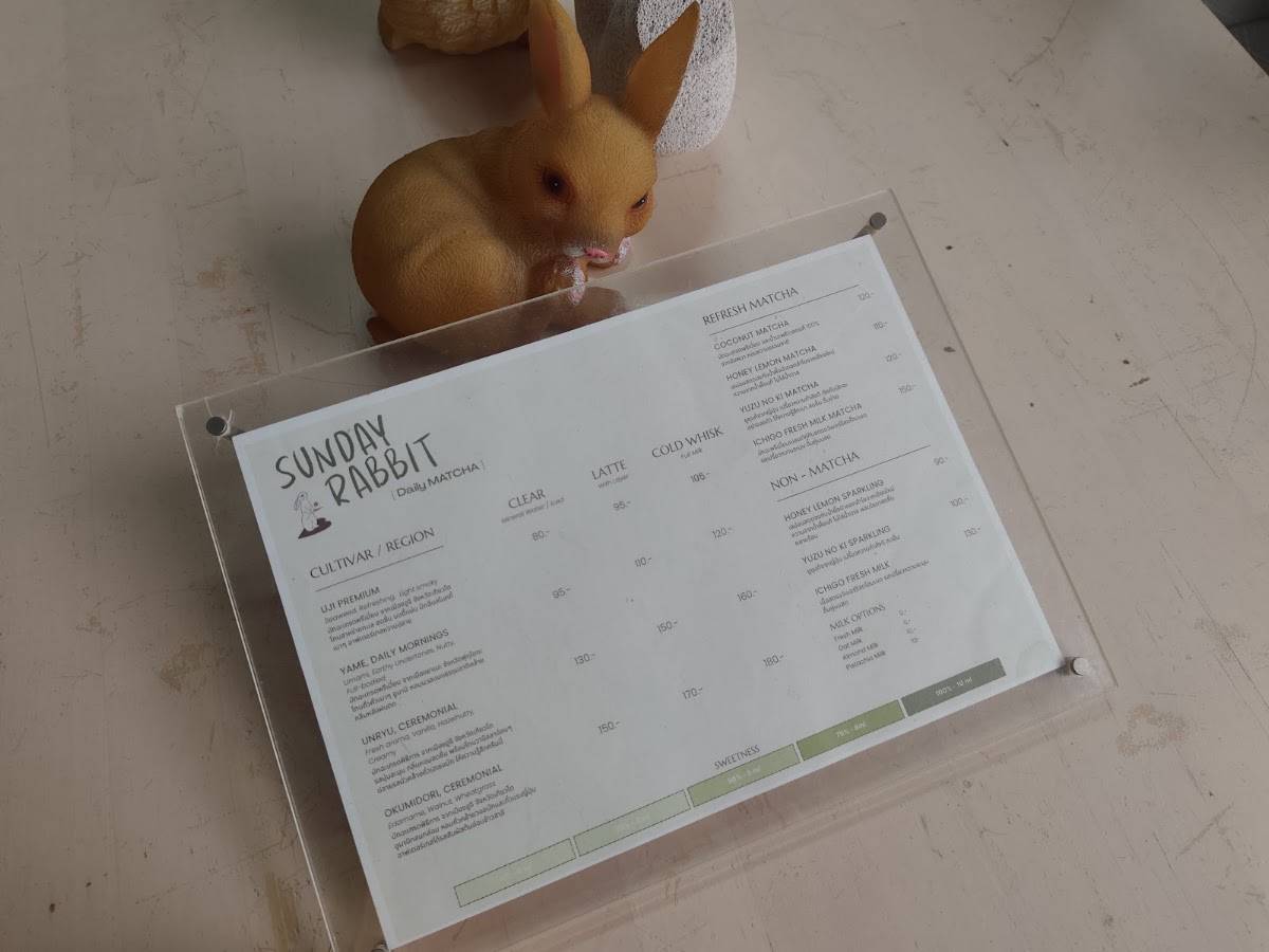 Sunday Rabbit Matcha меню
