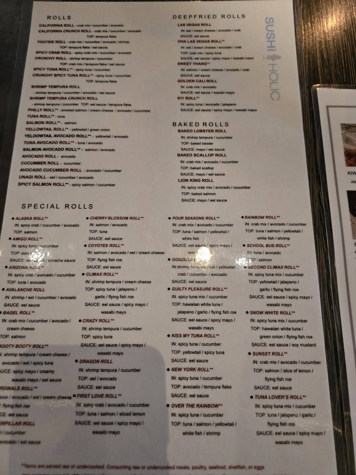 Sushiholic меню