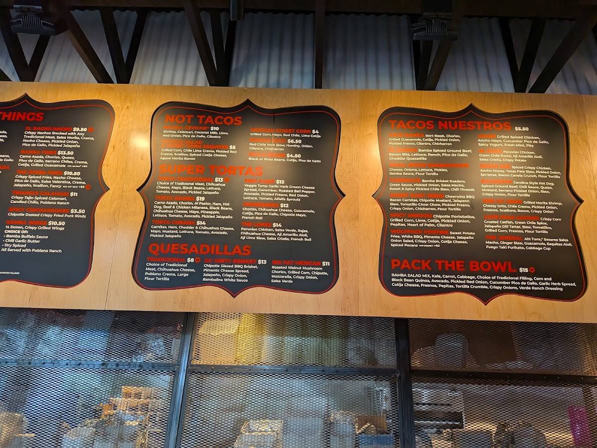 Taco Bamba Raleigh меню