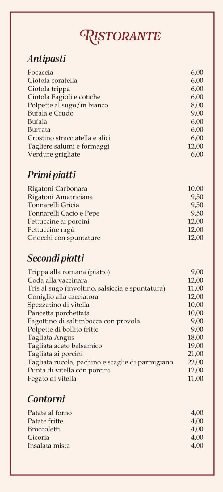 Taverna Gotti меню