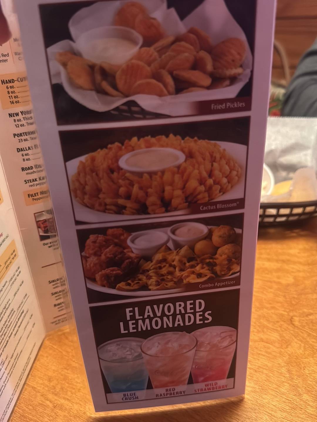 Texas Roadhouse меню