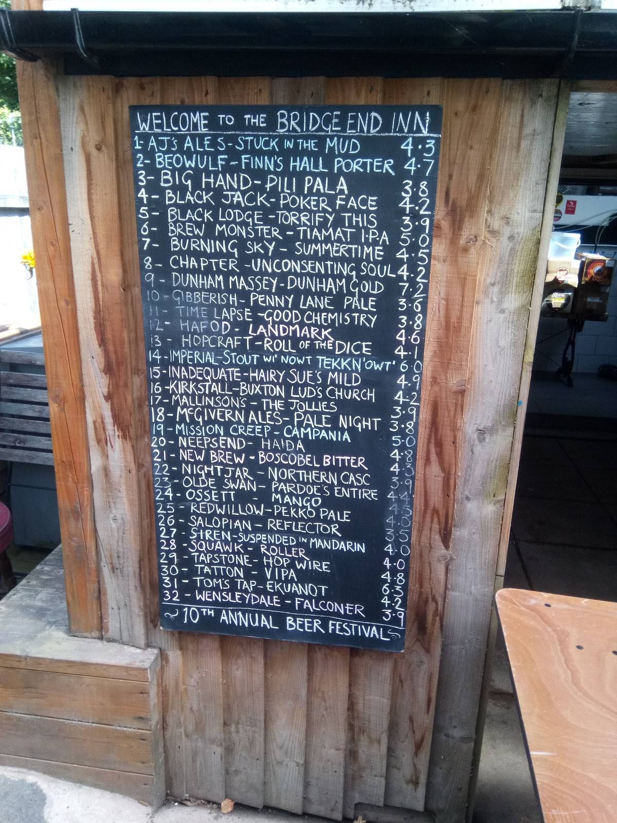 The Bridge End Inn меню