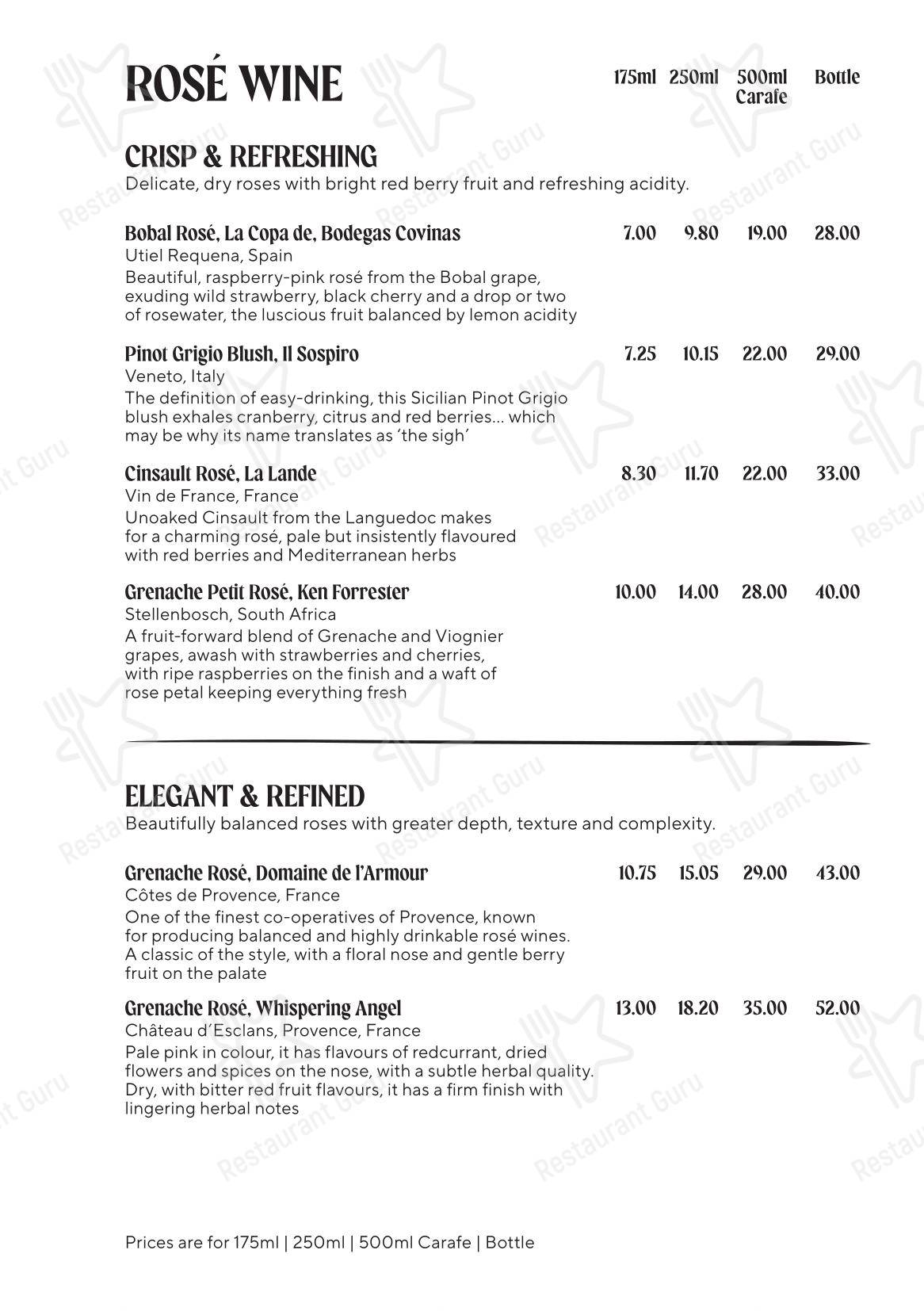 Меню паба и бара The Hawk Inn Pub with Rooms - Breakfast Menu