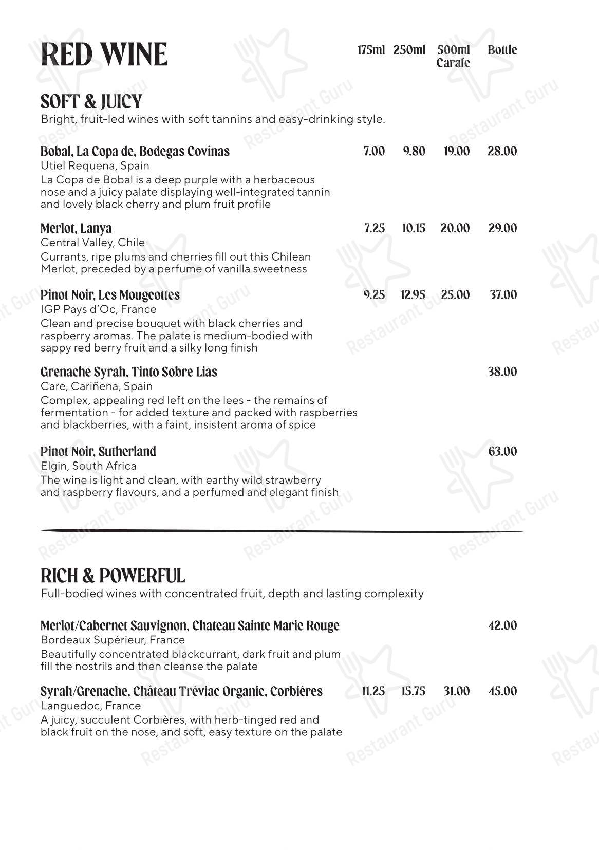 Breakfast Menu паба и бара The Hawk Inn Pub with Rooms