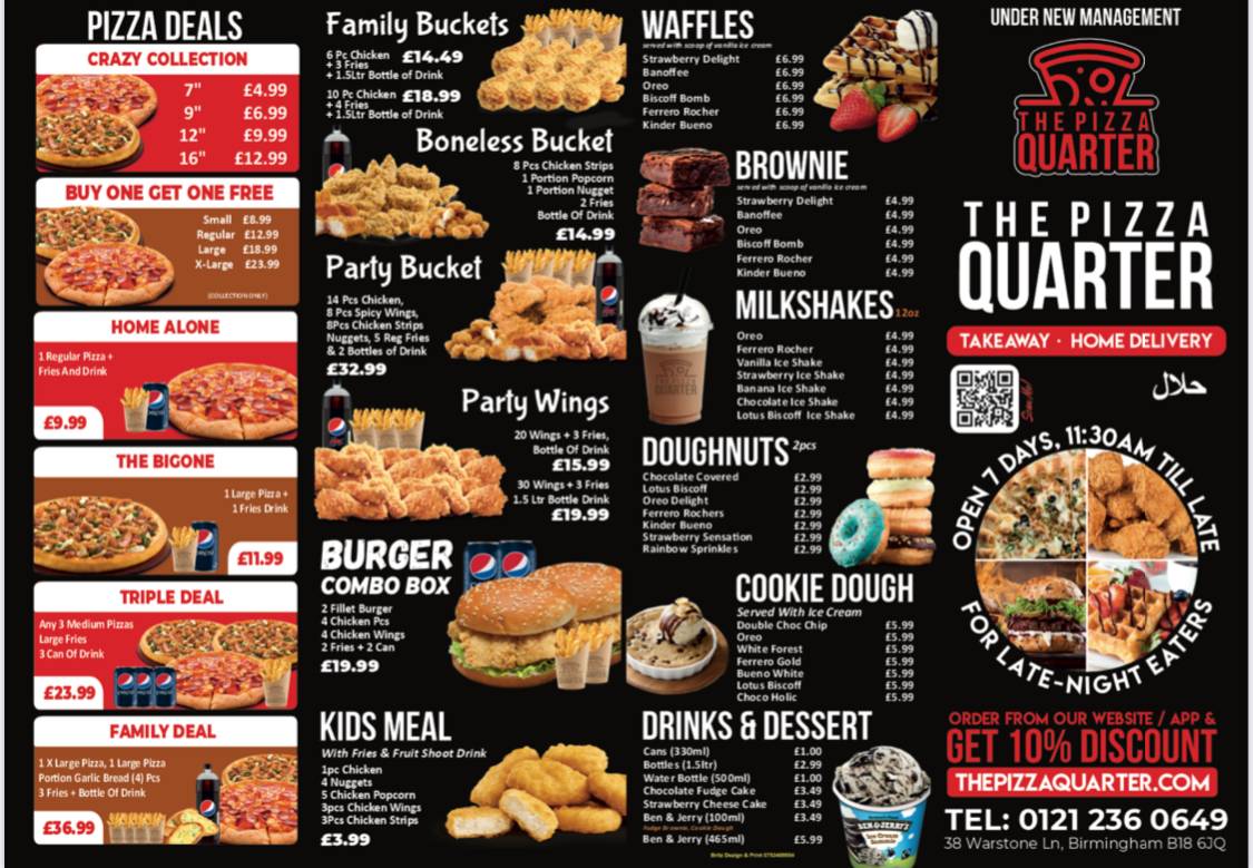 The Pizza Quarter меню